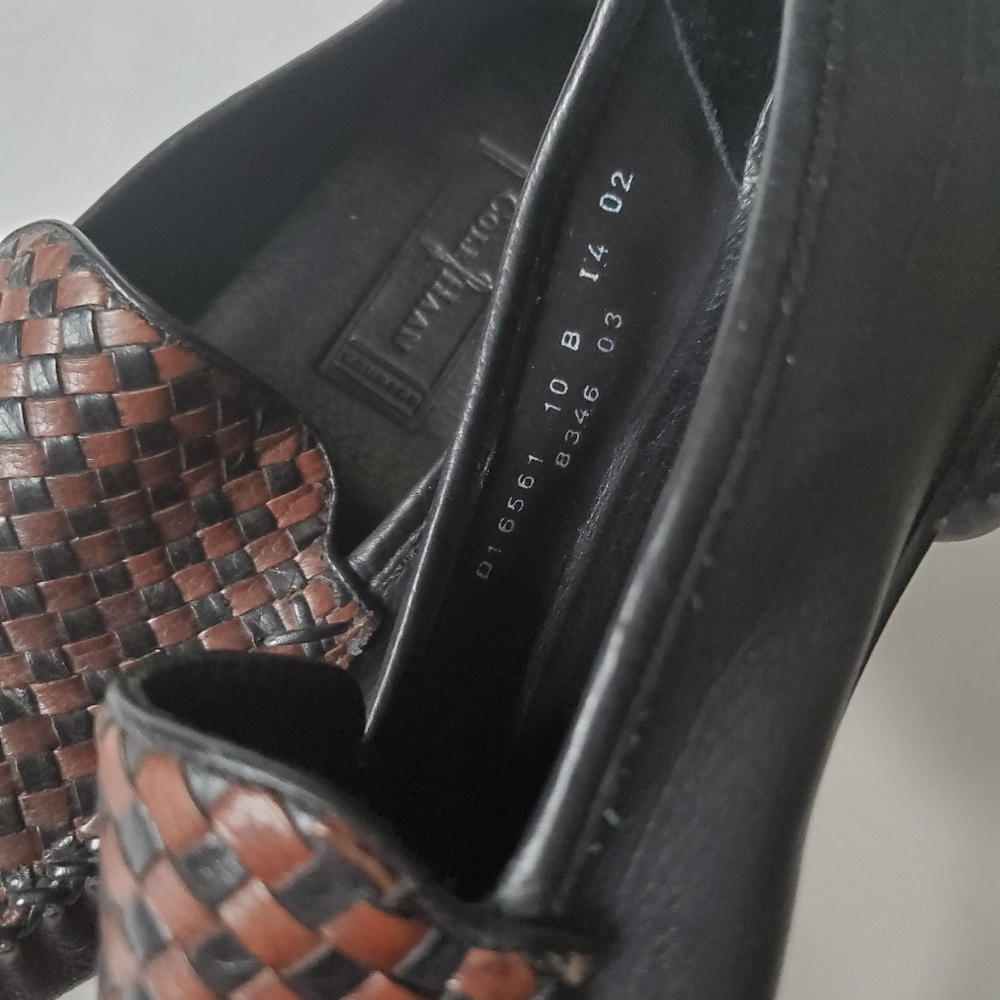 Cole Haan Woven Leather Slip on Loafers Flats - Picture 4 of 5